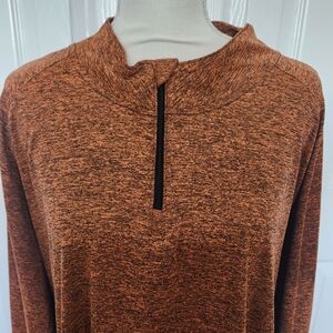 Men's Boombah Lightweight Orange/Black Size 3XL Long Sleeve 1/4 Zip Pullover